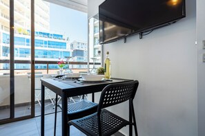 Studio, 1 Double Bed, Kitchenette, City View | Dining - Burst - Chic Studio & Balcony in Larnaca (Larnaca)