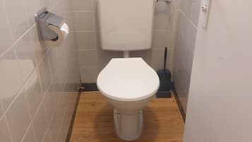 Ducha, secador de pelo, toallas, jabón