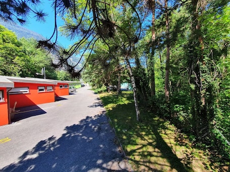 Property grounds. Bungalow with Attached Parking and Private Terrace near to Lavey Les Bain.
