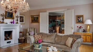 TV connectée, cheminée, jeux vidéo, livres