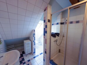 Shower, hair dryer, towels, soap - Studio 7 - Camélie - Quiet studio in the count's forester's lodge (Temmen-Ringenwalde)