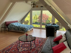Living area - Gîte between vineyards and mountains, close to Colmar and its wine route. (Wihr-au-Val)