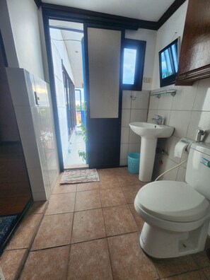 Shower, towels, soap, shampoo - European condo Rentals Toril (Davao)