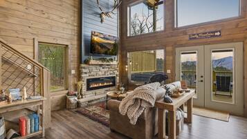 Smart TV, fireplace, video games