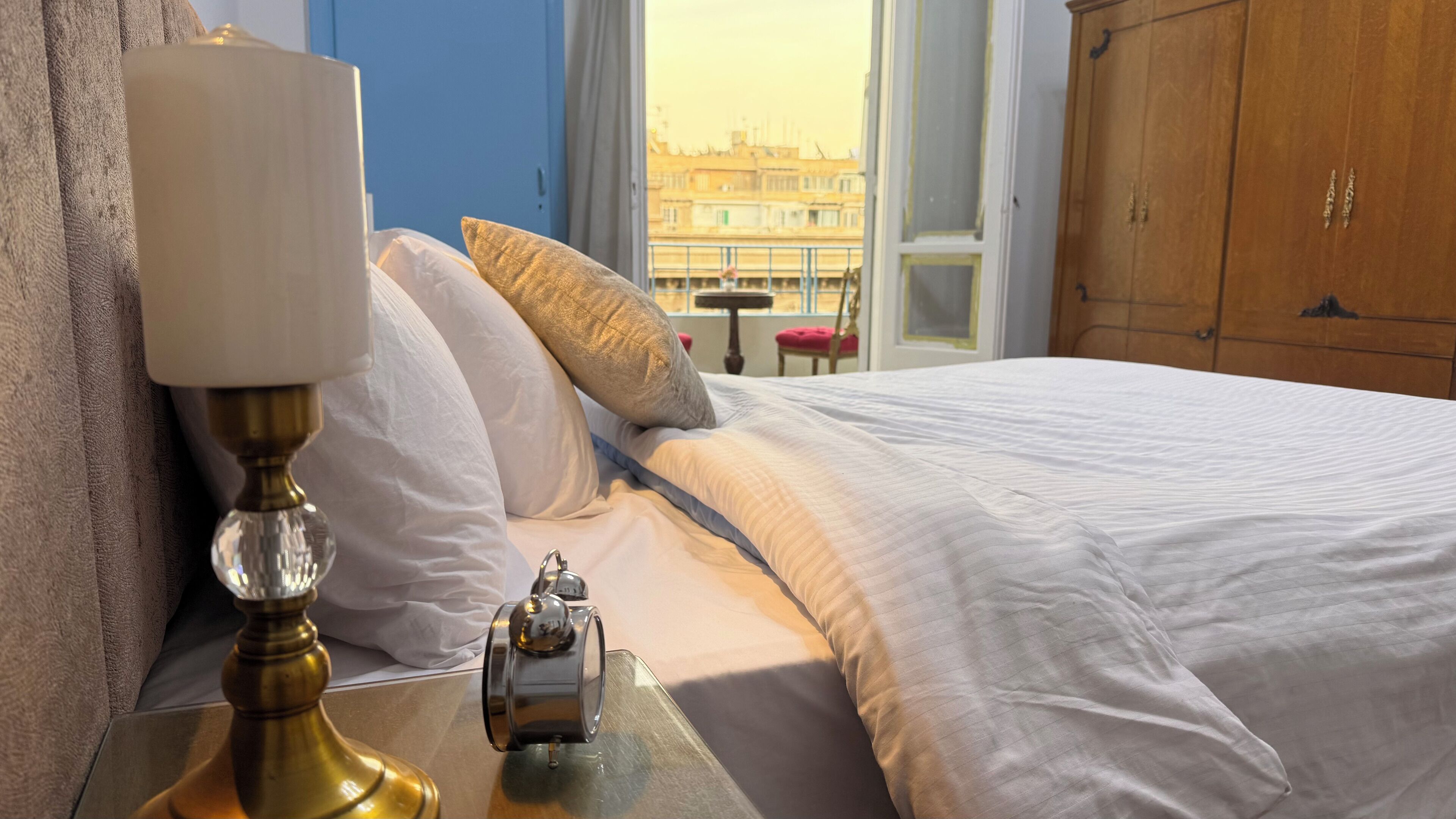 Deluxe-Apartment, 3 Schlafzimmer, Balkon, Stadtblick | Bettwäsche aus ägyptischer Baumwolle, hochwertige Bettwaren