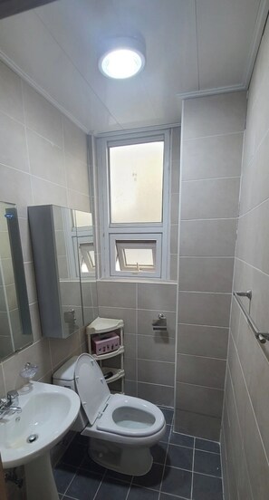 Haartrockner, Handtücher, Seife, Toilettenpapier