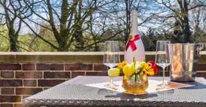 Outdoor dining - Steinfurt vacation apartment for 8P with sauna & pool (Steinfurt)