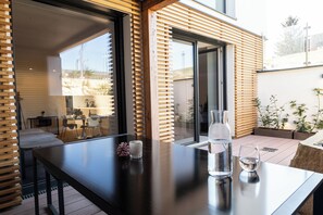 Studio mit Infrarotkabine und Veranda