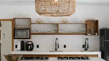 Mini-fridge, microwave, oven