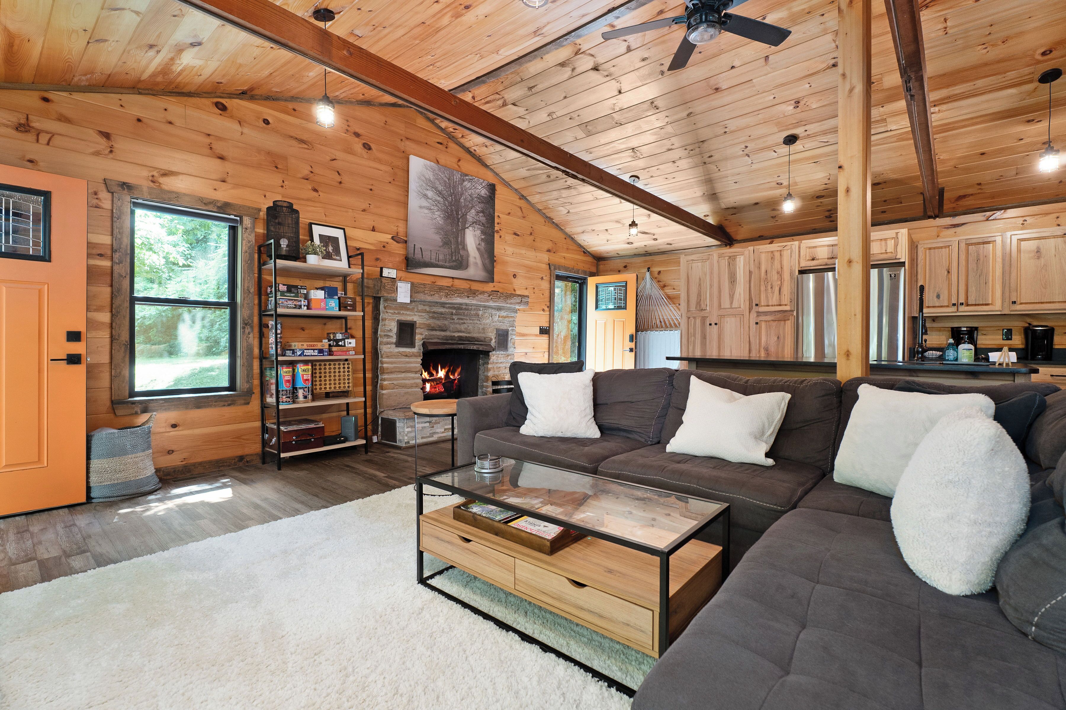 Smart TV, fireplace, video games, books