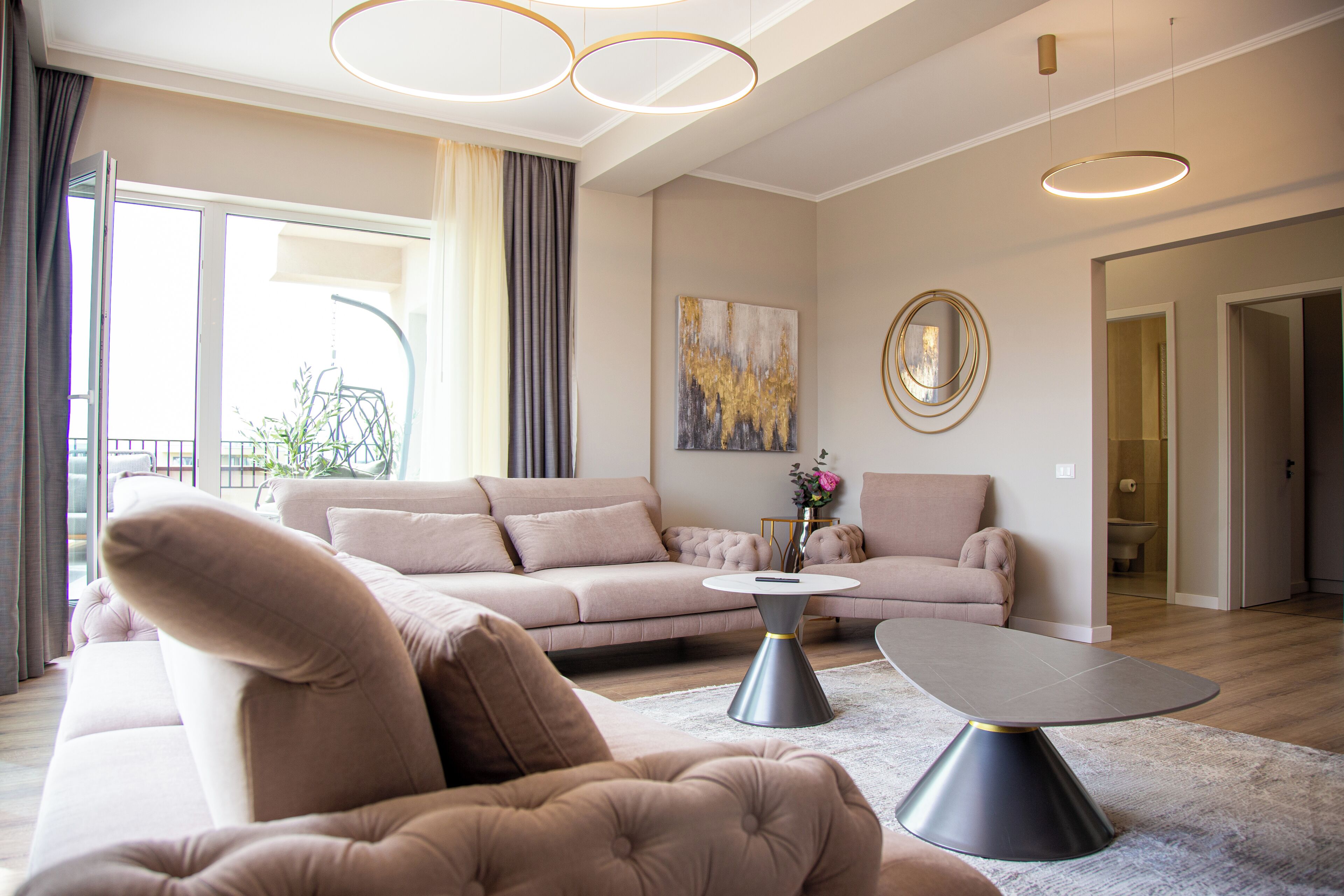 Luxury Penthouse, Mountain View | Living area | 160-cm Smart TV with digital channels