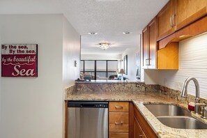 Fridge, microwave, oven, dishwasher - Sound of the Sea West 415, Almost Oceanfront Condo - Amenities! (Emerald Isle)