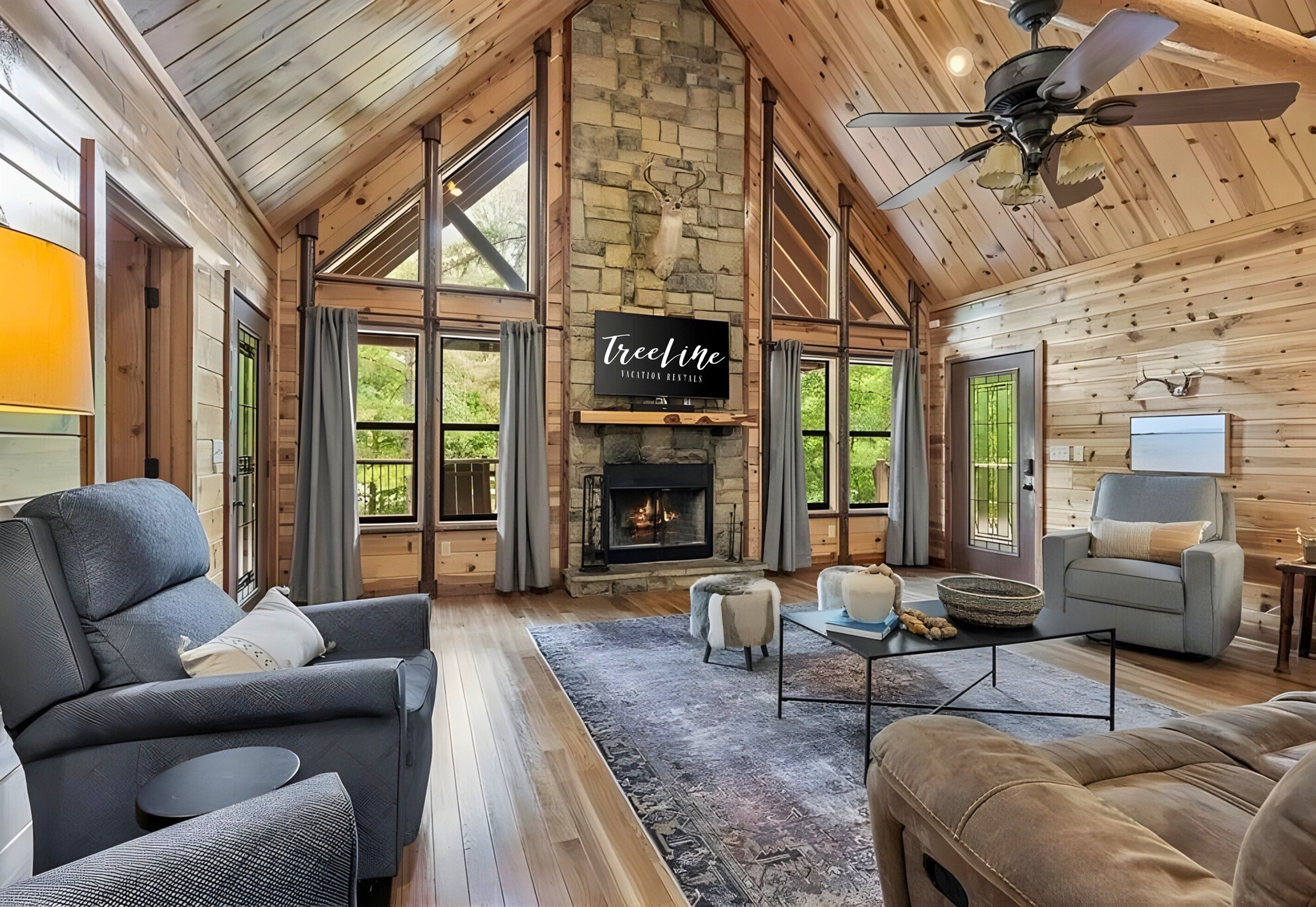 Smart-TV, Kamin, Bücher