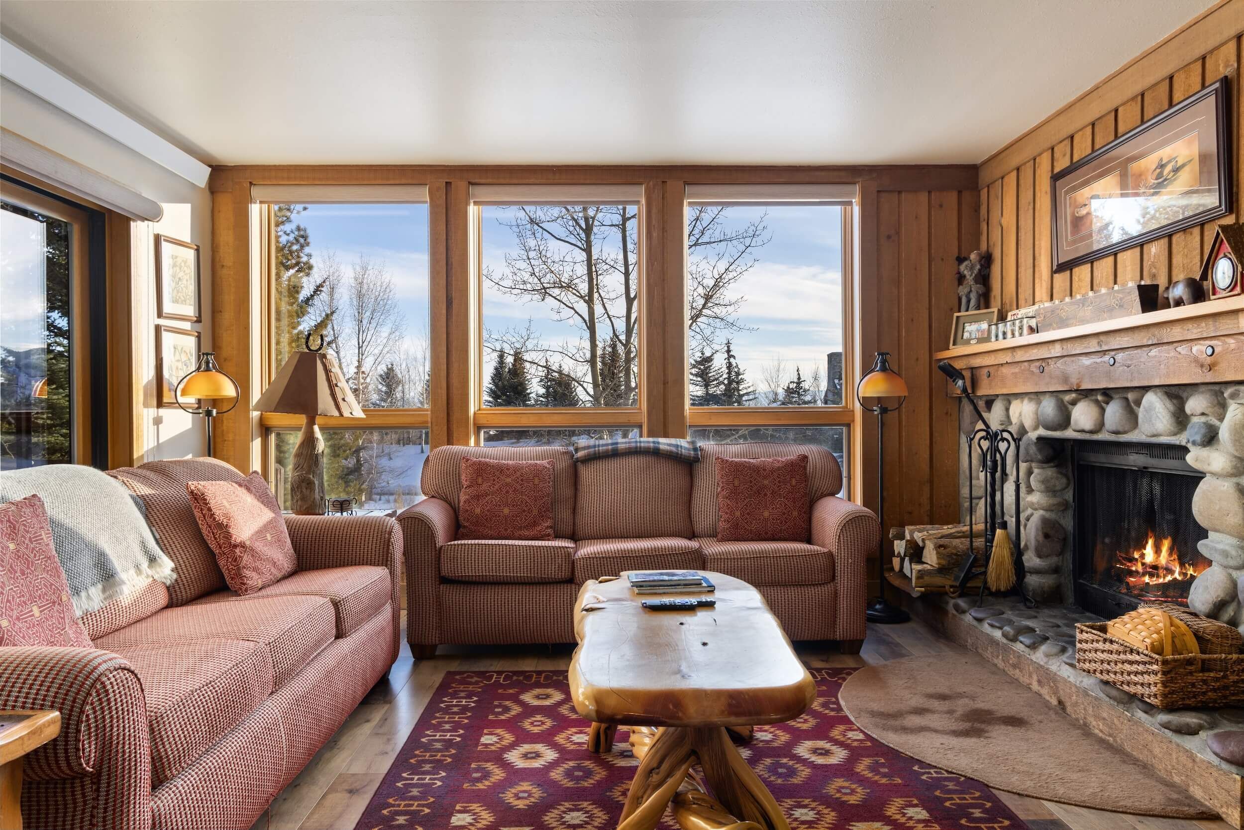 Televisión, chimenea