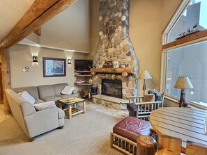 TV, fireplace, DVD player, ping pong
