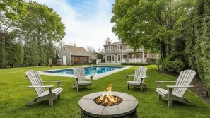 A heated pool - Classic Shingled Cape in Quogue, Private Pool, Expansive Deck, Prime... (Quogue)
