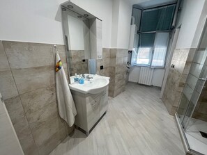 Ducha, secador de pelo, bidé y toallas