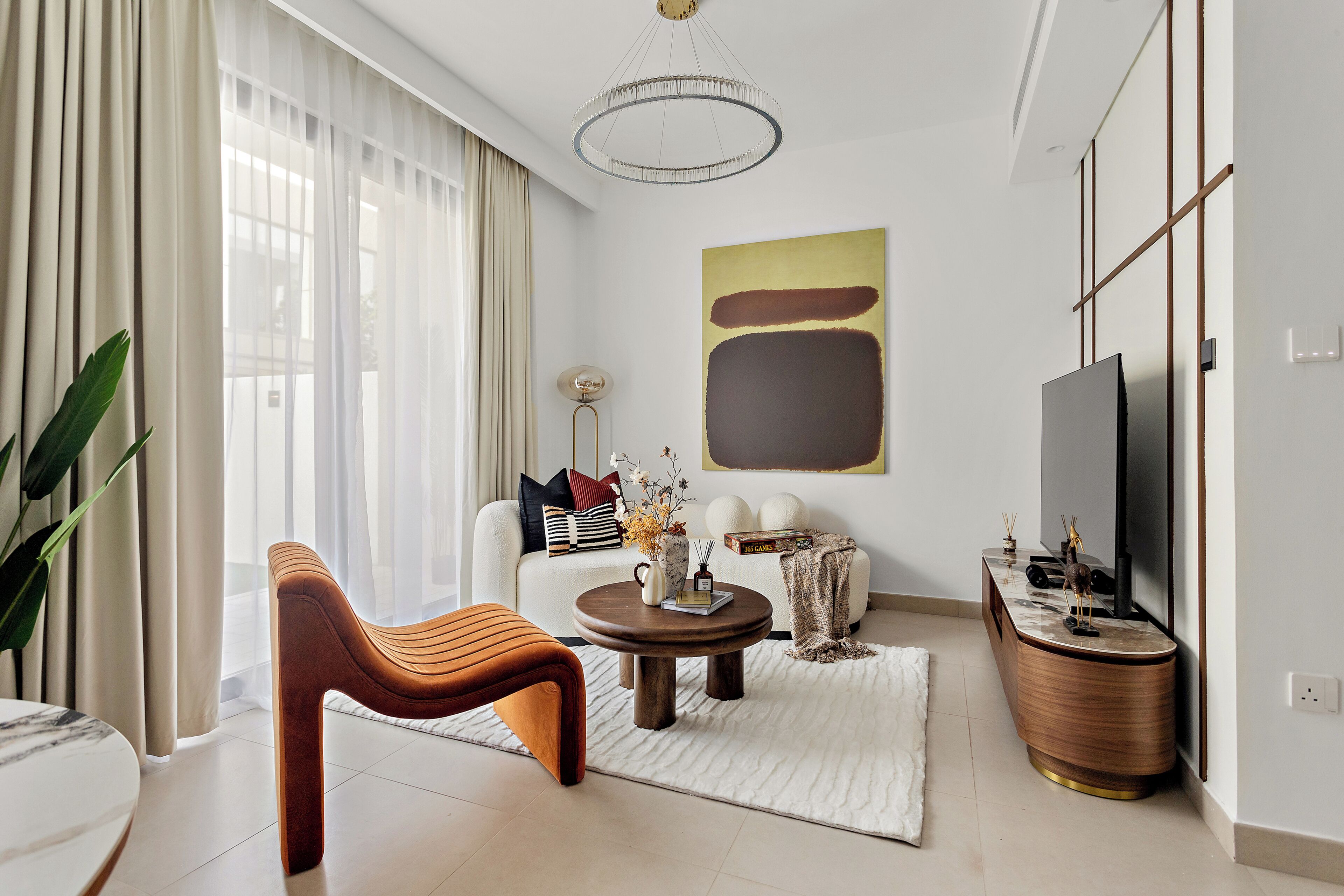 Luxury Apartment, 4 Bedrooms (Apartment) | Living area | 50-inch LCD TV with digital channels