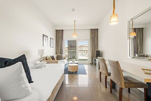 Gallery-Studio, 1 Schlafzimmer (Apartment) | Bettwäsche aus ägyptischer Baumwolle, hochwertige Bettwaren