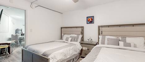 2 bedrooms, individually decorated, individually furnished, bed sheets