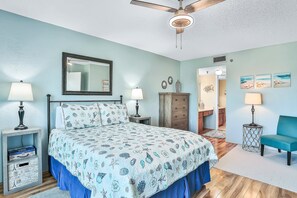 Condo, 1 Queen Bed with Sofa bed, Balcony, Ocean View (Ormondy A6 - Ocean Shores Getaway) | 1 bedroom, individually decorated, individually furnished, bed sheets - Ormondy A6 - Ocean Shores Getaway (Ormond Beach)