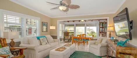 Condo, Multiple Beds, Kitchen, Ocean View (Bathing Suit Beach Bungalow) | Living area
