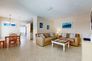 House, Multiple Beds, Pool Access, Pool View (NSB- Seaside Oasis) | Living area - Nsb- Seaside Oasis (New Smyrna Beach)