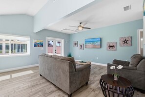 House, Multiple Beds, Balcony, Ocean View (Daytona Atlantic Sunrise Home) | Living area - Daytona Atlantic Sunrise Home (Daytona Beach Shores)