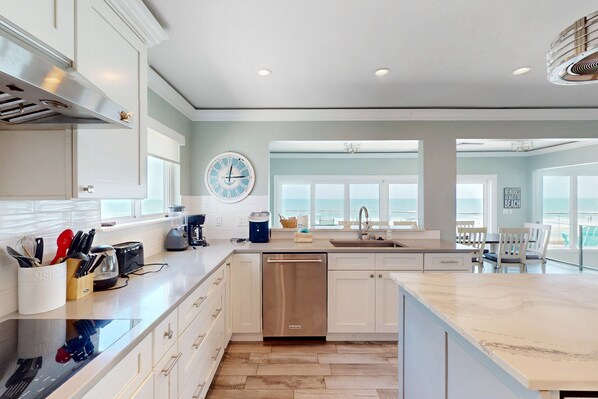 House, Multiple Beds, Balcony, Ocean View (Daytona Atlantic Sunrise Home) | Private kitchen - Daytona Atlantic Sunrise Home (Daytona Beach Shores)