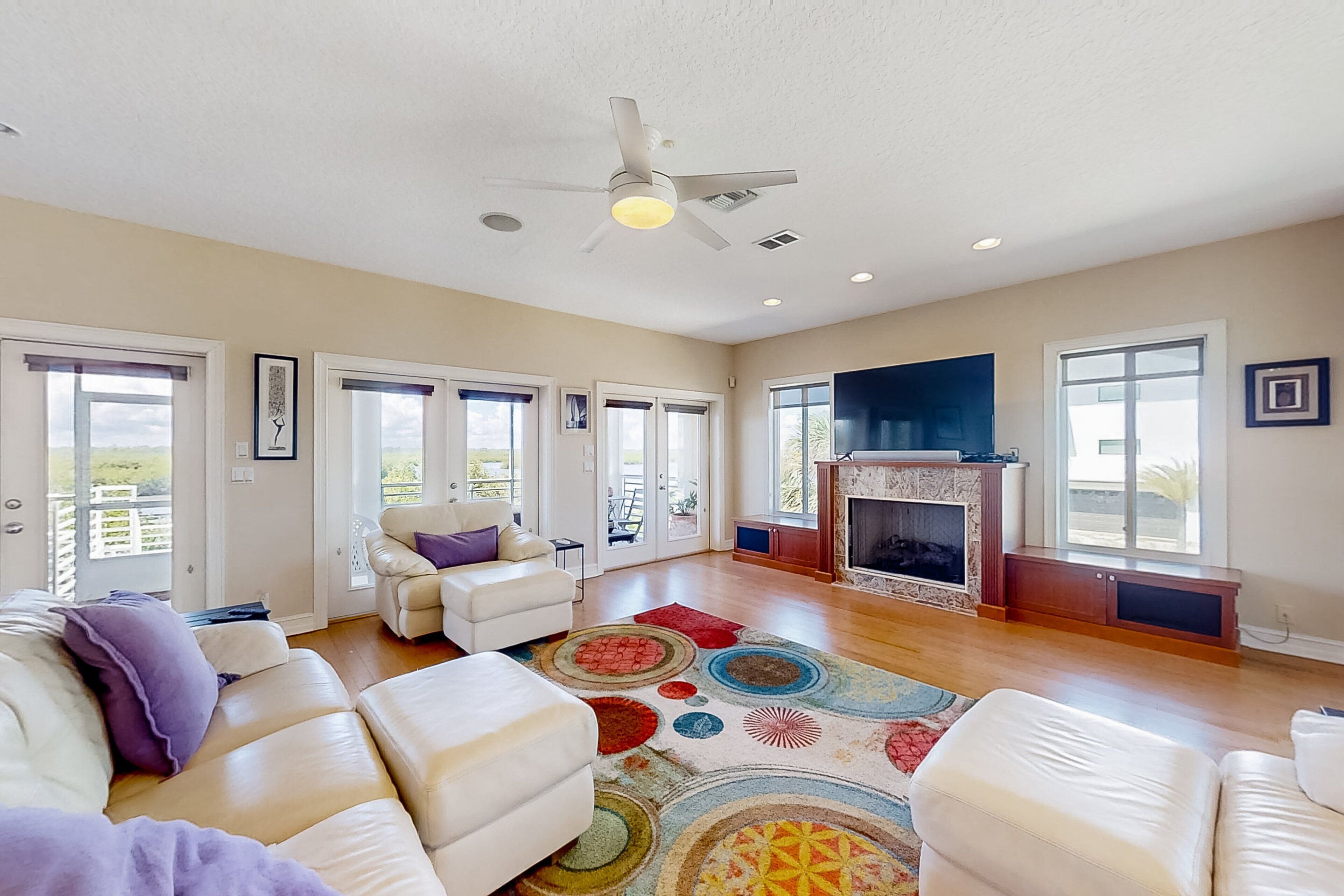House, Multiple Beds, Balcony, River View (NSB Indian River Waterfront Gem) | Living area