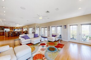 House, Multiple Beds, Balcony, River View (NSB Indian River Waterfront Gem) | Living area - NSB Indian River Waterfront Gem (New Smyrna Beach)