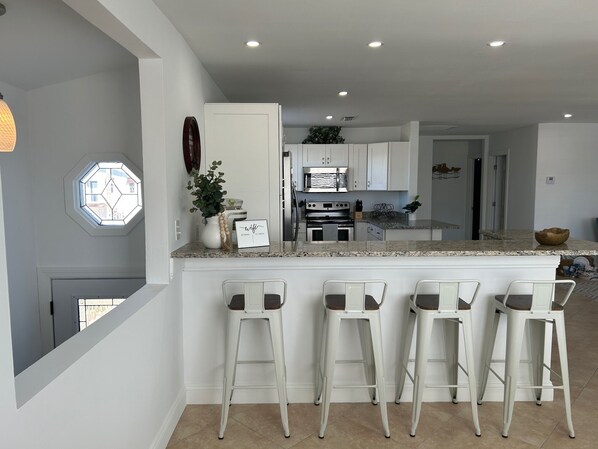 Fridge, microwave, oven, stovetop - My Happy Place!
Beach-View Canal Home. 2BR/2BA with Private Dock (Fort Myers Beach)
