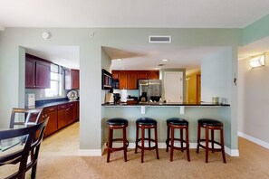 Condo, Multiple Beds, Balcony, Ocean View (Daytona The Golden Leaf Opus Condos ) | Private kitchen - Daytona The Golden Leaf Opus Condos 702 (Daytona Beach Shores)