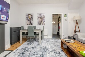 Dining - Cosy lounge with fireplace, self check-in and quick M65 access (Brierfield)