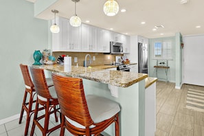 House, Multiple Beds, Balcony, Partial Ocean View (NSB Ponce de Leon Towers 507) | Private kitchen - NSB Ponce de Leon Towers 507 (New Smyrna Beach)