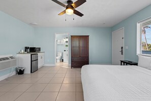 Studio (1 Bedroom) | 1 bedroom, bed sheets - Oceanfront Inn Room #1 - Partial Ocean View, King Bed (Fort Pierce)