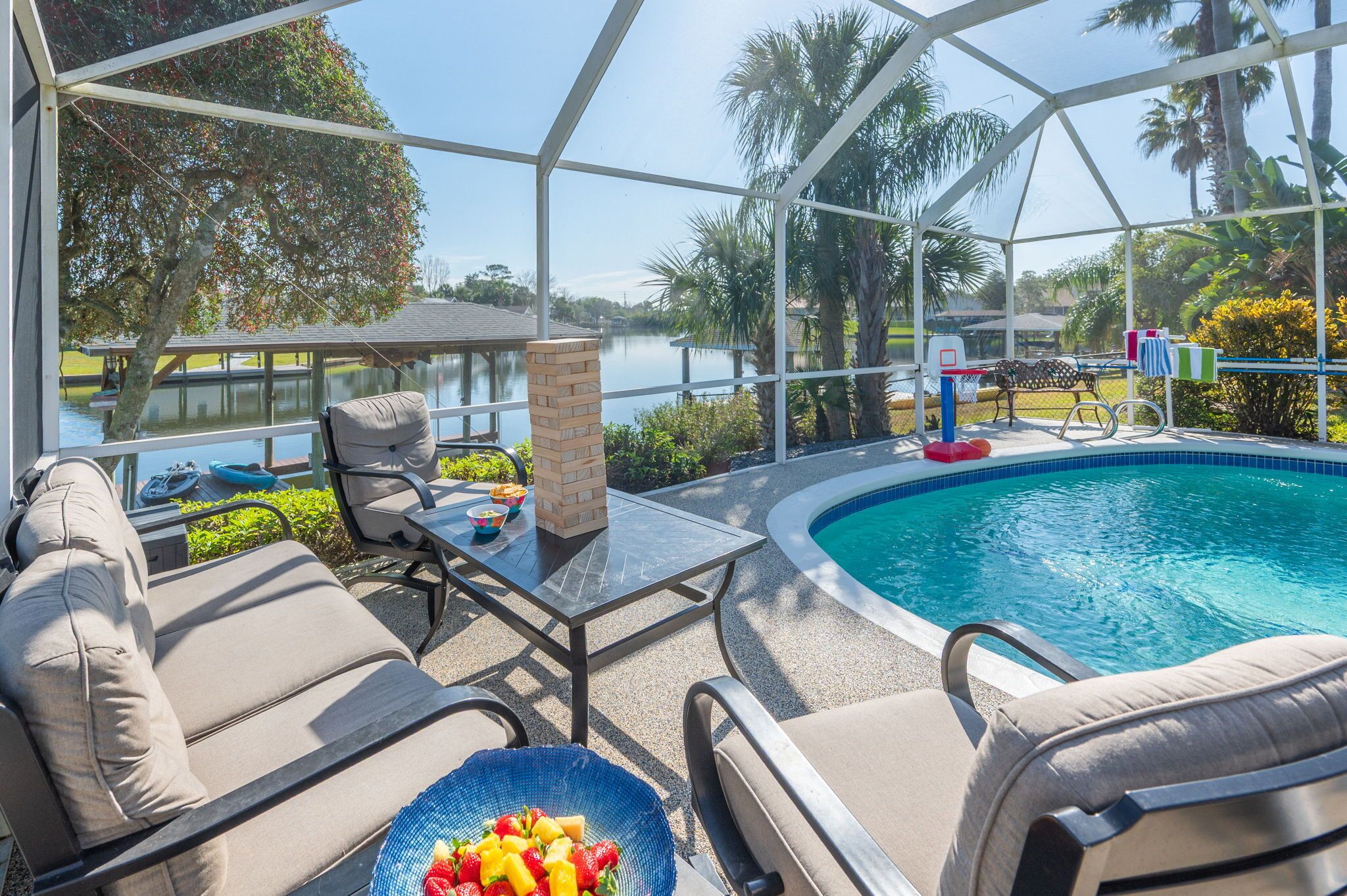 Piscine extérieure, piscine chauffée