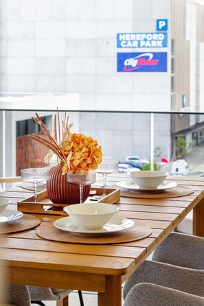 Dining - Luxury Apartment with Wraparound Balcony & Carpark (Christchurch)