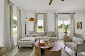 TV, fireplace, offices