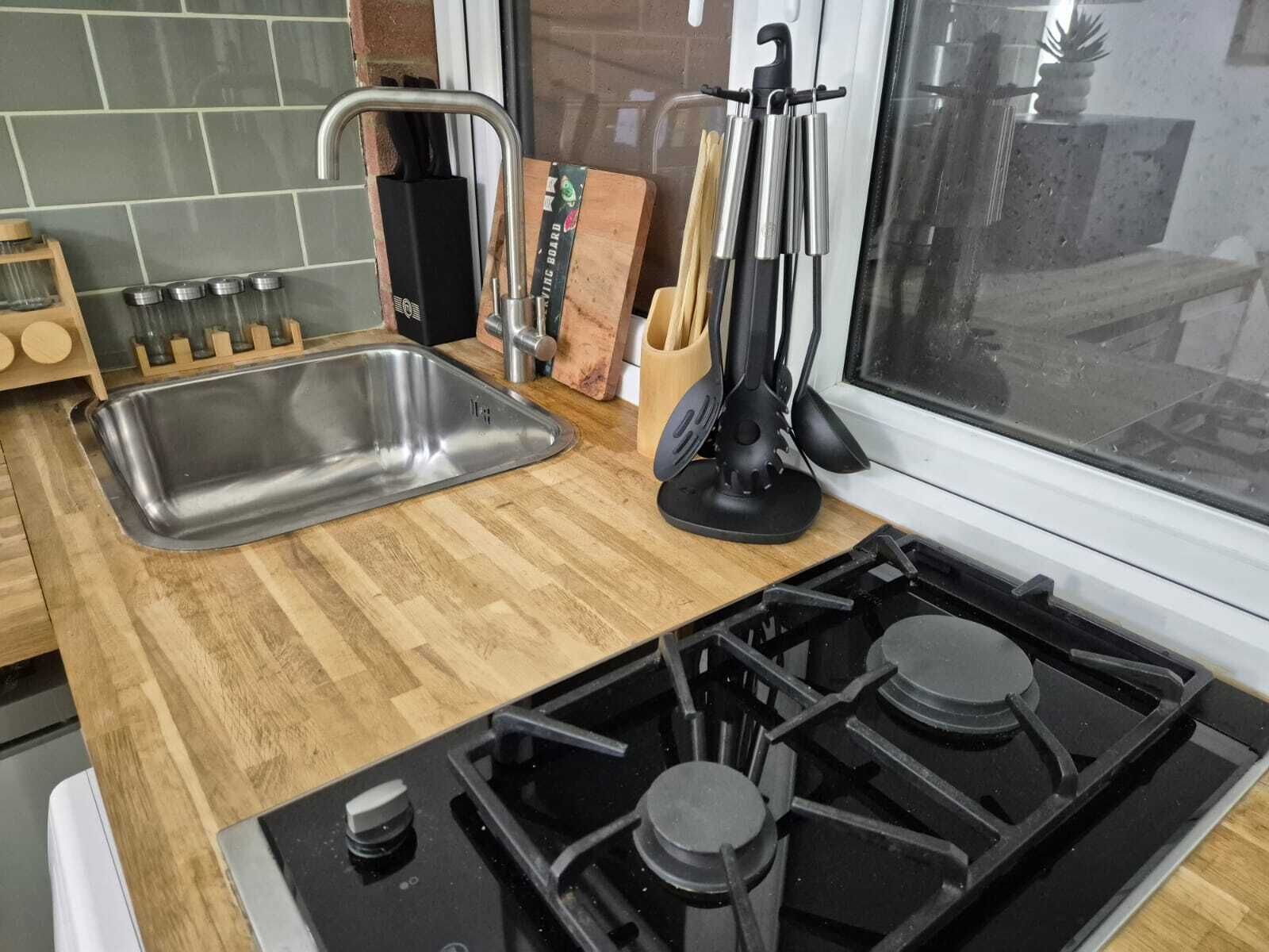 Fridge, microwave, oven, toaster