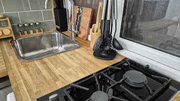 Fridge, microwave, oven, toaster