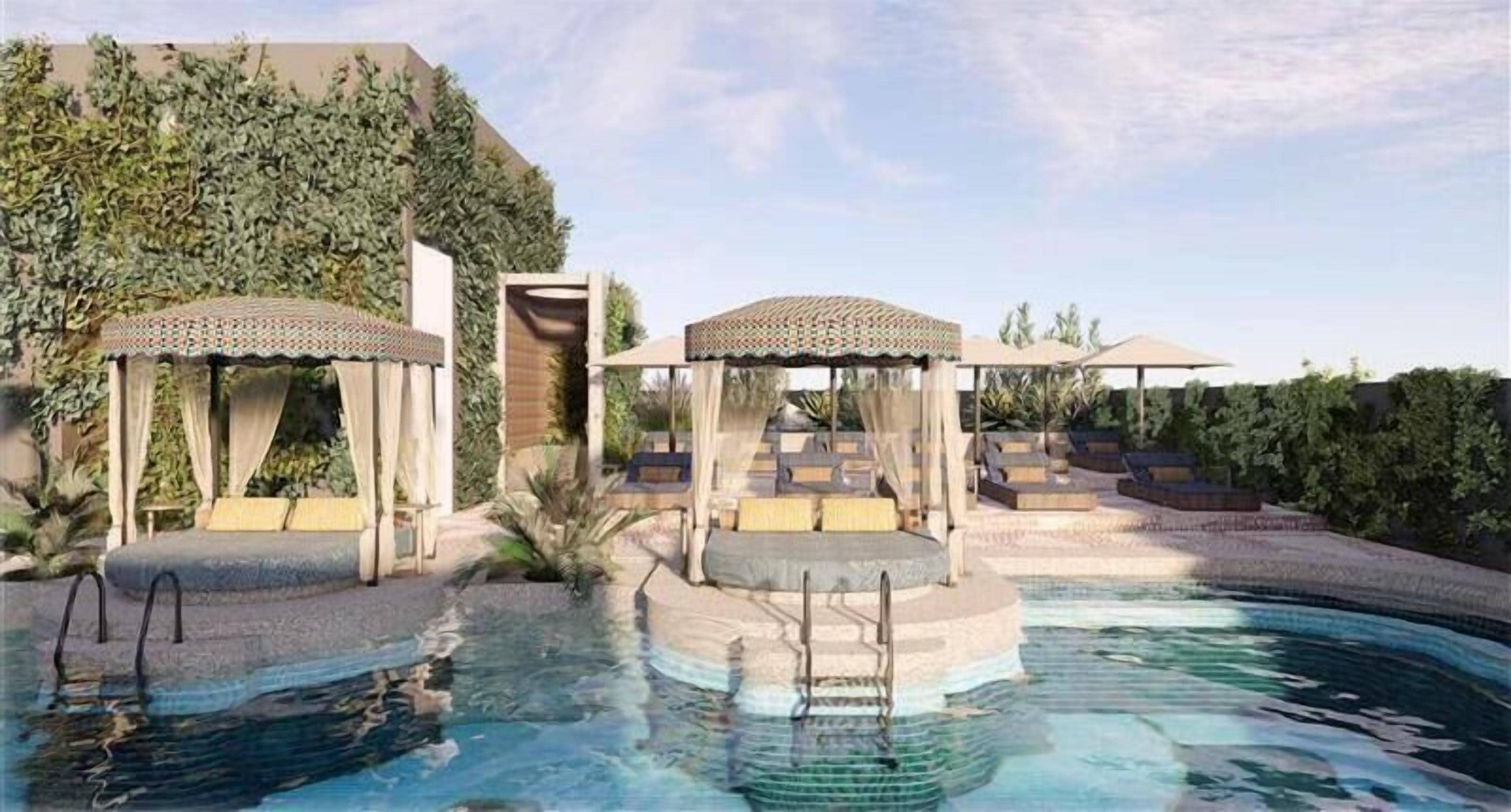 Outdoor pool, free pool cabanas
