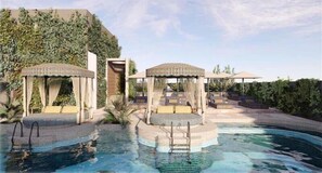 屋外プール、カバナ (無料)