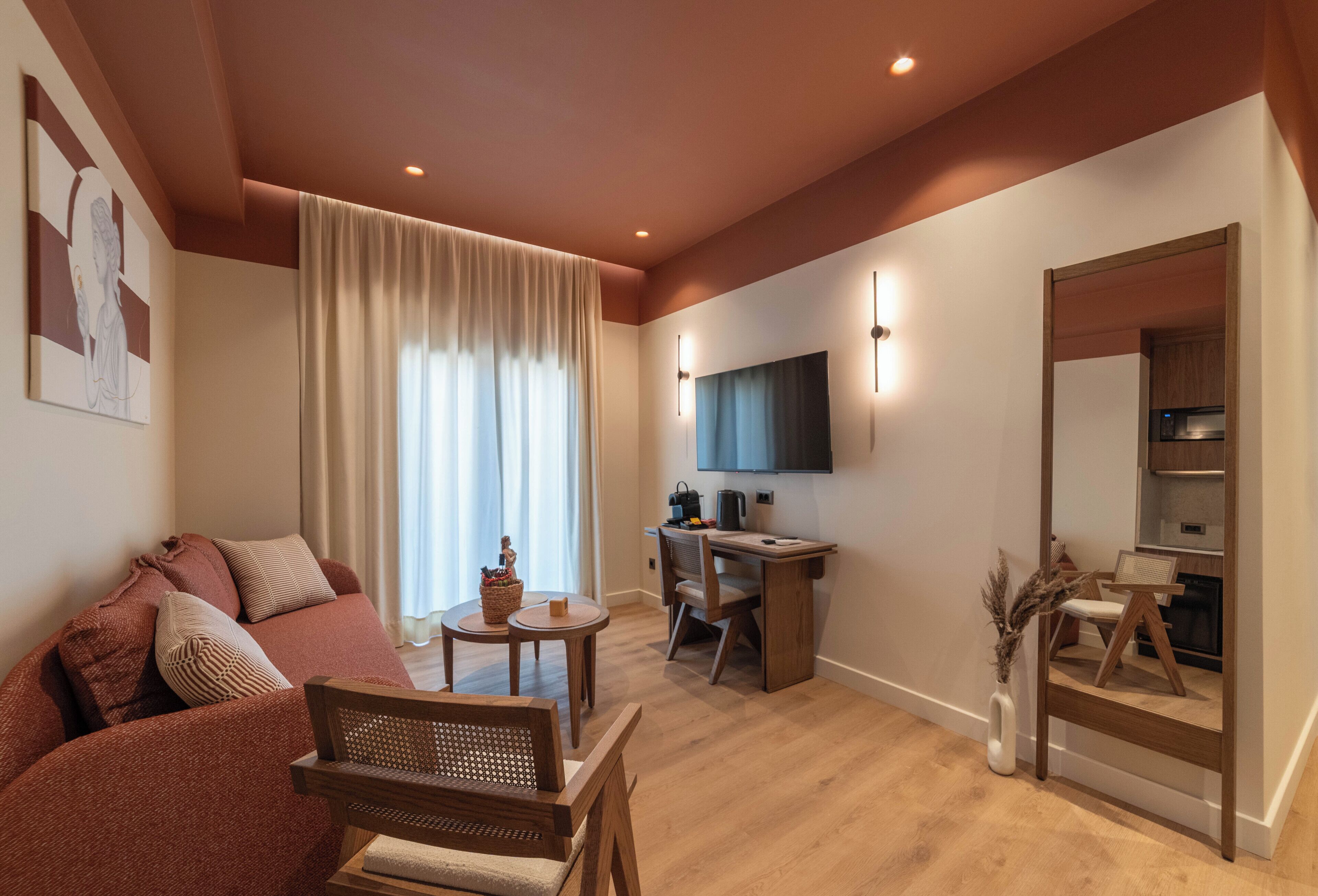 Superior Double Room, 1 King Bed with Sofa bed, Balcony | Living area | 55-inch Smart TV with satellite channels, Netflix, streaming services