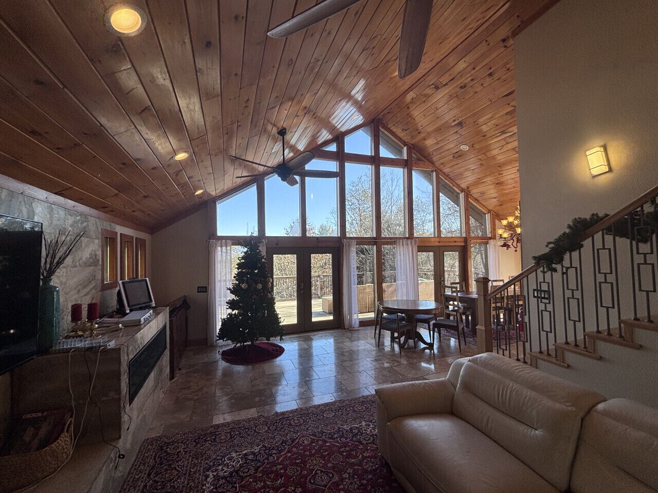 TV, caminetto, impianto stereo