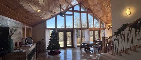 TV, caminetto, impianto stereo