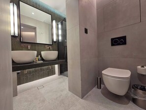 Shower, hair dryer, towels, shampoo - | Utopia Luxury Suite | (Pigadia)