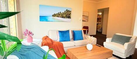 Deluxe-pientalo, näköala puutarhaan | Oleskelualue