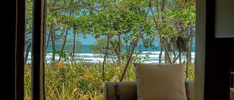 Tente Deluxe, vue sur la plage | Coffre-fort pour ordinateur portable, bureau, rideaux dâobscurcissement