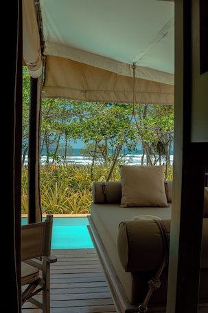 Premium bedding, in-room safe, desk, blackout curtains. Amarena Canvas Beach Hotel